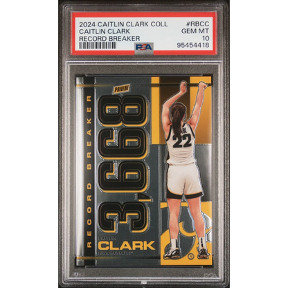 2024 Caitlin Clark Record Breaker Basketball Card PSA graded, rare collector’s find