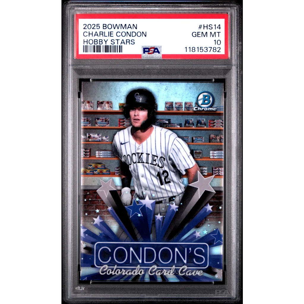 PSA graded 2025 Bowman Chrome Charlie Condon Hobby Stars baseball card