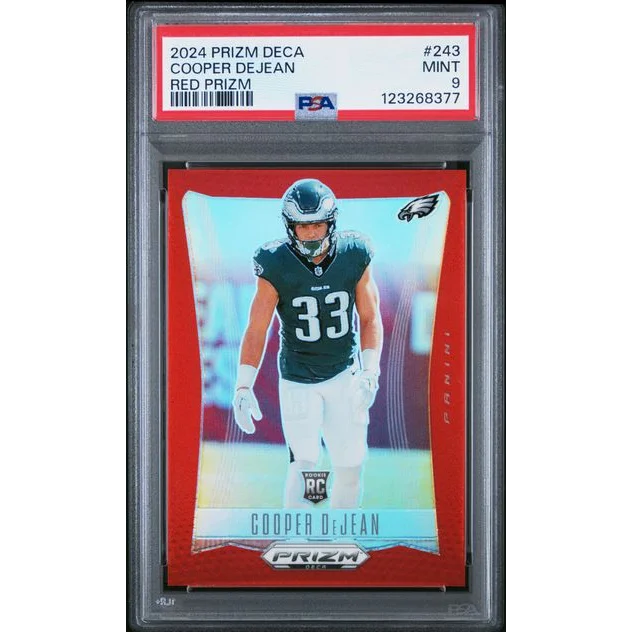 2024 Prizm Cooper DeJean Red Prizm Eagles Rookie Card PSA Graded