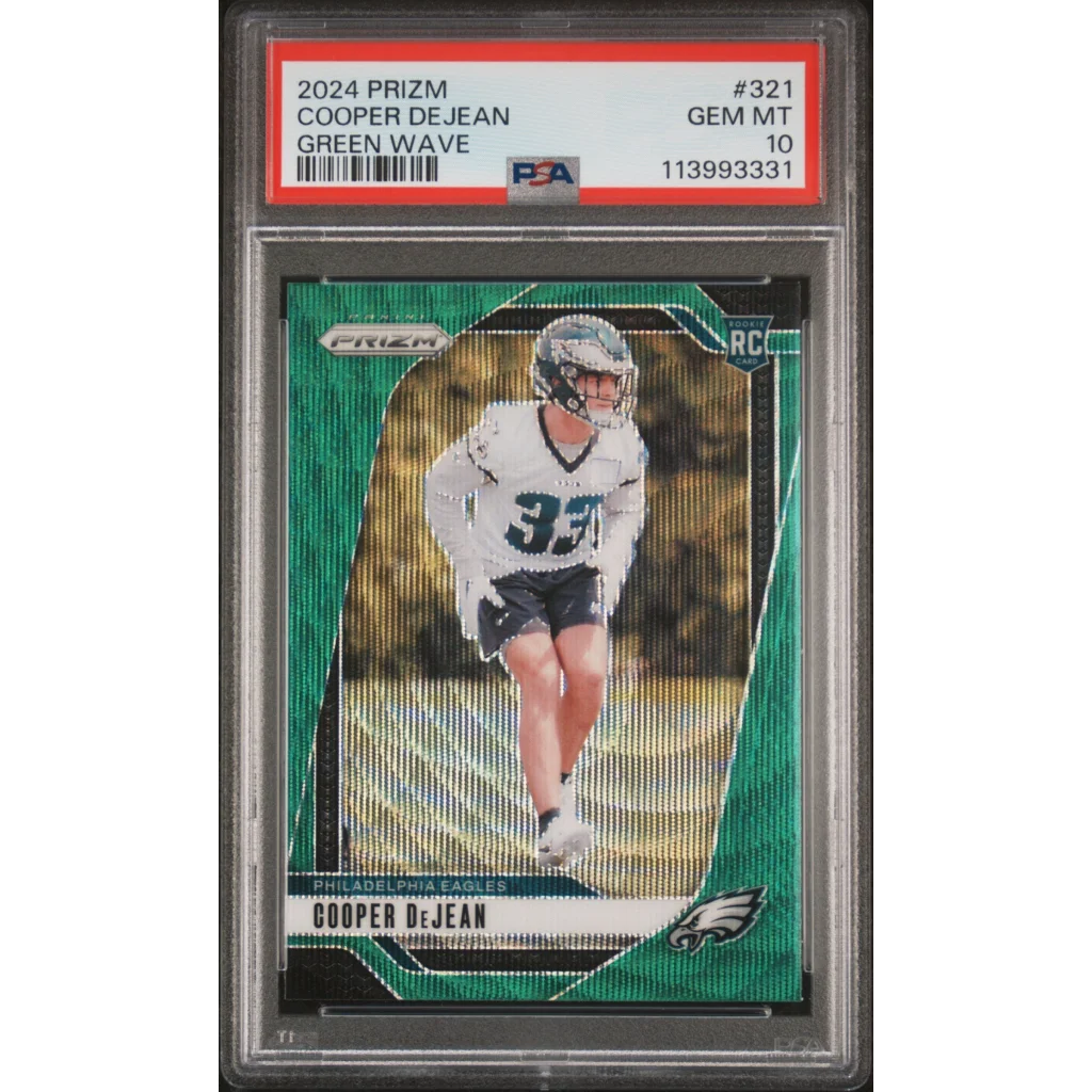 PSA graded 2024 Prizm Cooper DeJean Green Wave rookie football card