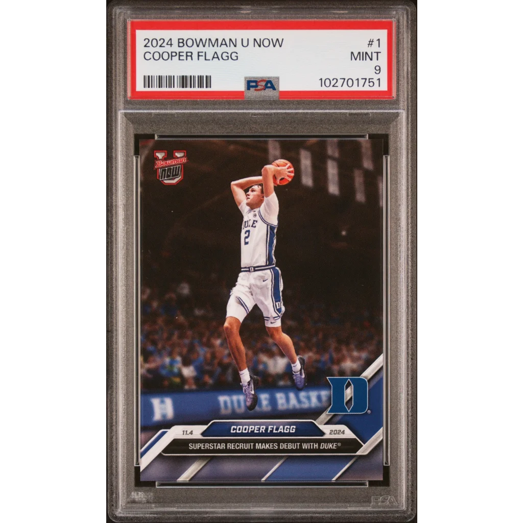 PSA graded mint Cooper Flagg 2024 Bowman U Now rookie basketball card