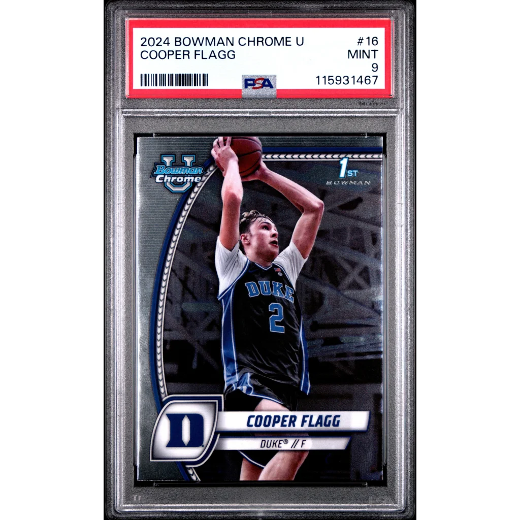 2024 Bowman Chrome U Cooper Flagg Duke Basketball Rookie Card PSA Graded