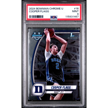 2024 Bowman Chrome U Cooper Flagg Duke Basketball Rookie Card PSA Graded