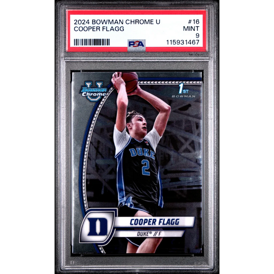 2024 Bowman Chrome U Cooper Flagg Duke Basketball Rookie Card PSA Graded