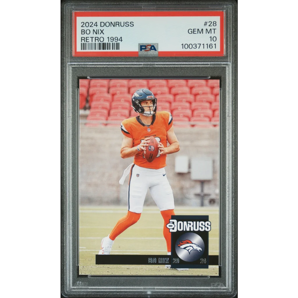 PSA graded 2024 Donruss Bo Nix Denver Broncos football card