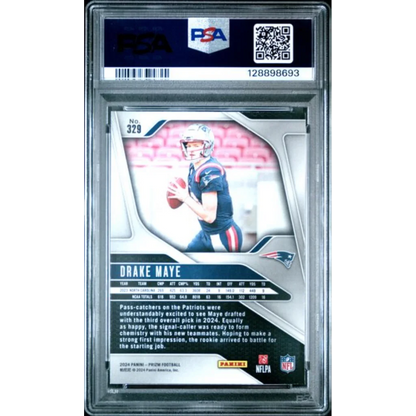 PSA graded Drake Maye 2021 Panini Prizm rookie card #329