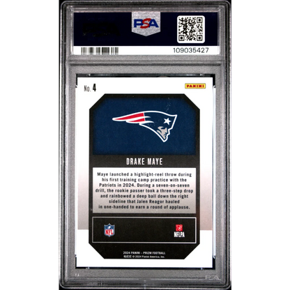 PSA Graded Drake Maye 2024 Prizm Emergent Rookie 1/5 Patriots Card