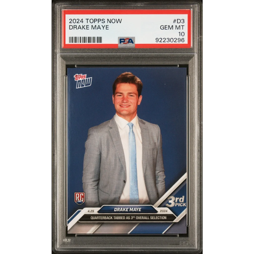 PSA graded Drake Maye 2024 Topps Now football card