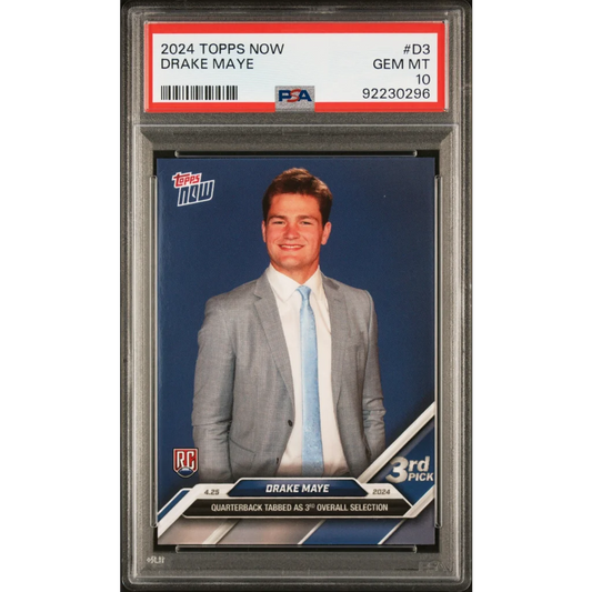 PSA graded Drake Maye 2024 Topps Now football card