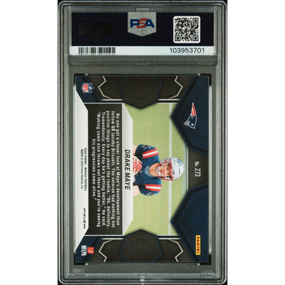 PSA graded 2019 Panini NFL Drake Maye rookie card #73 silver black design