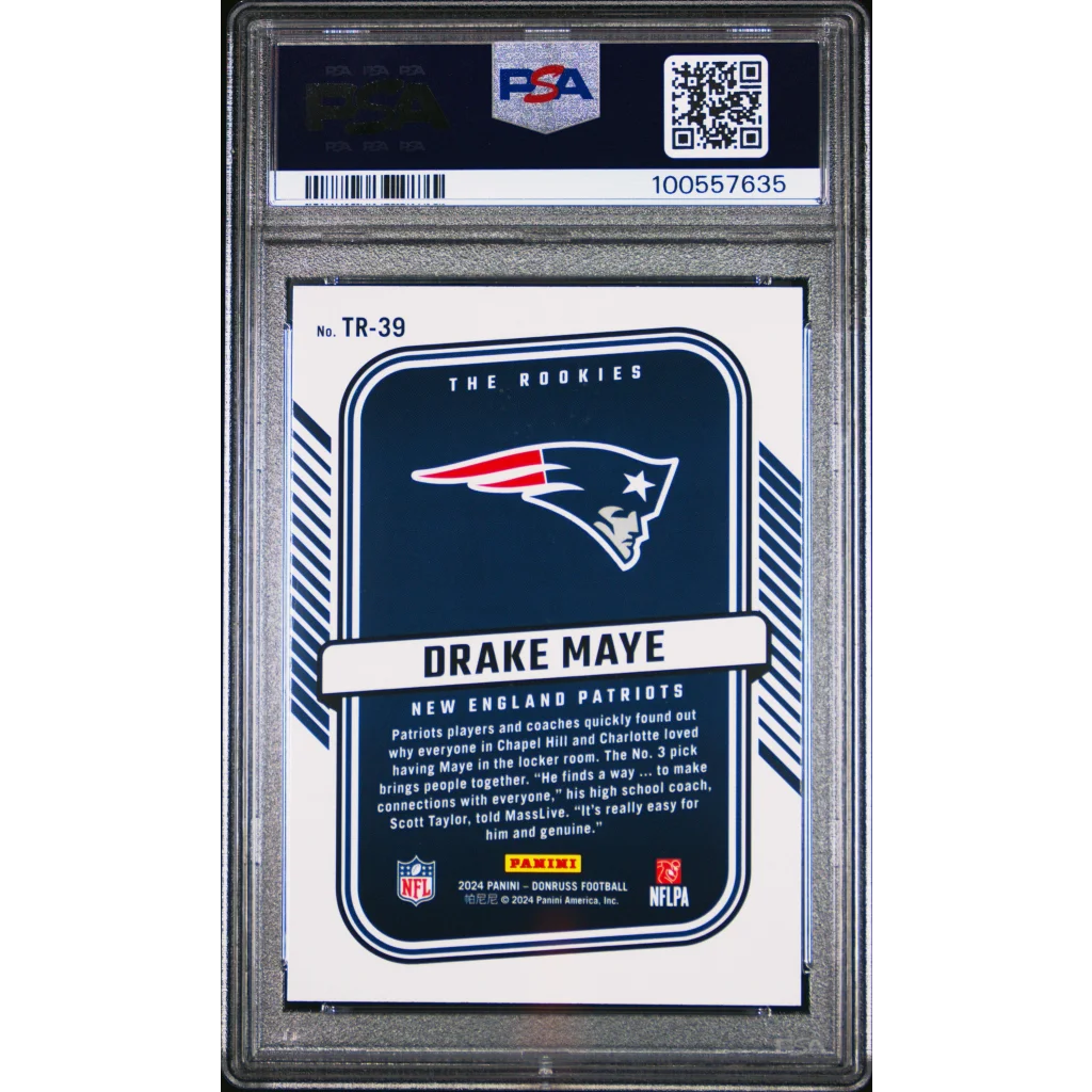 PSA Graded 2014 Panini Drake Maye Rookie Card Silver Black Design