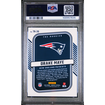 PSA Graded 2014 Panini Drake Maye Rookie Card Silver Black Design