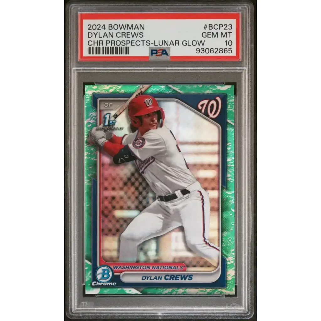 2024 Bowman Dylan Crews Lunar Glow PSA graded trading card