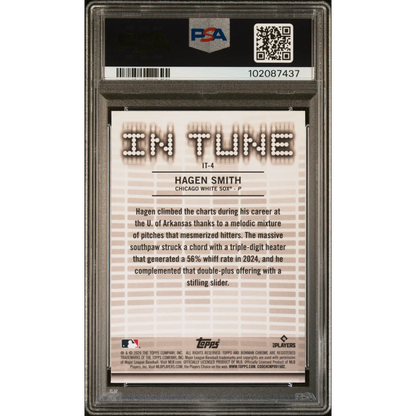 PSA graded Hagen Smith baseball card displayed in a collectible product
