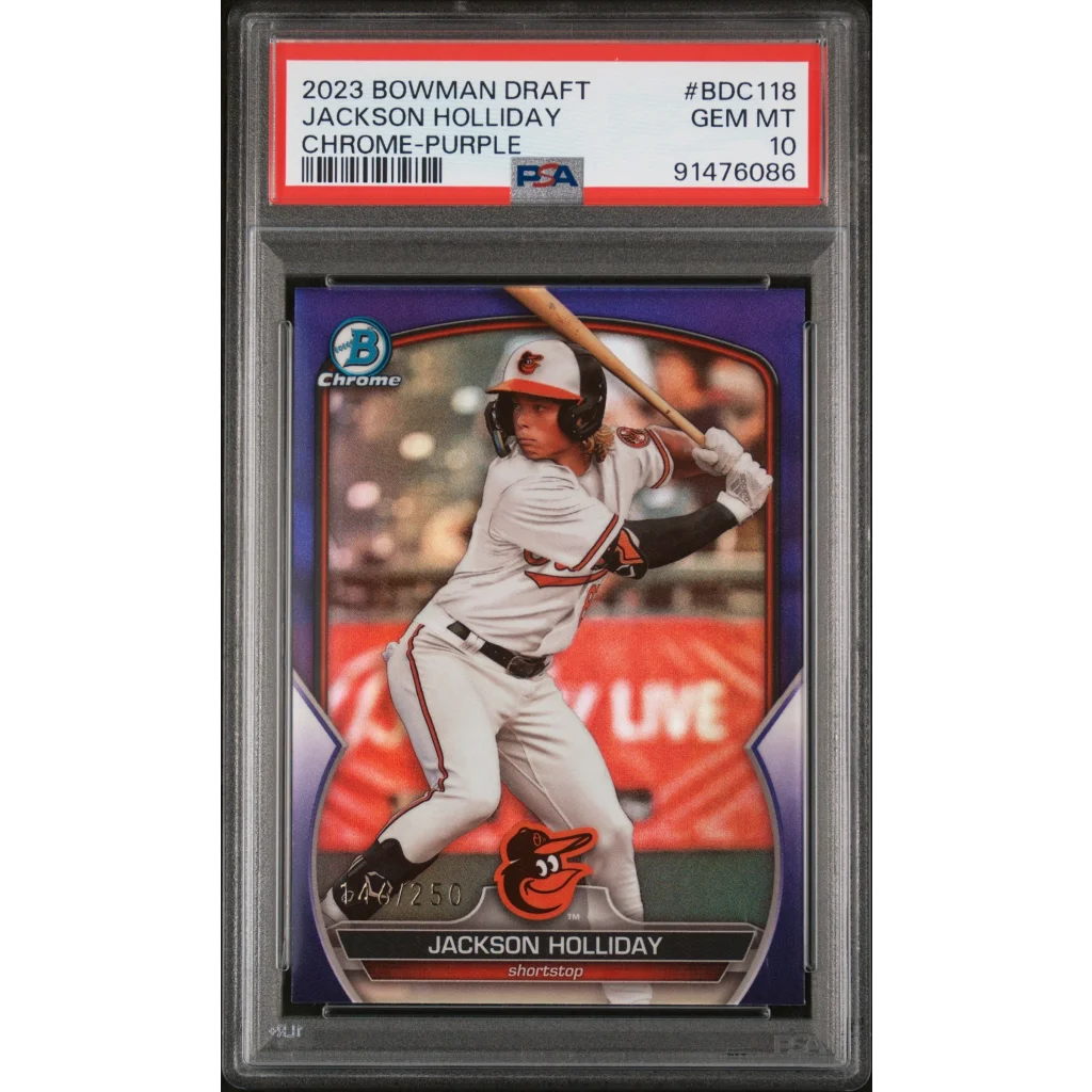 PSA graded Jackson Holliday baseball card for sale, collectible sports memorabilia