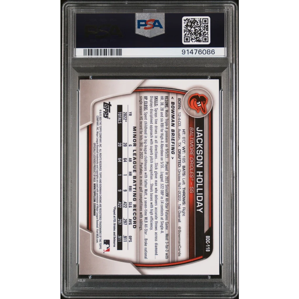 PSA graded Jackson Holliday baseball card for collectors and fans