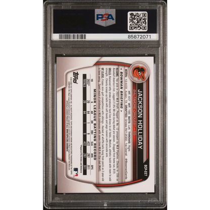 PSA Graded Jackson Holliday Bowman Baseball Card displayed in product listing
