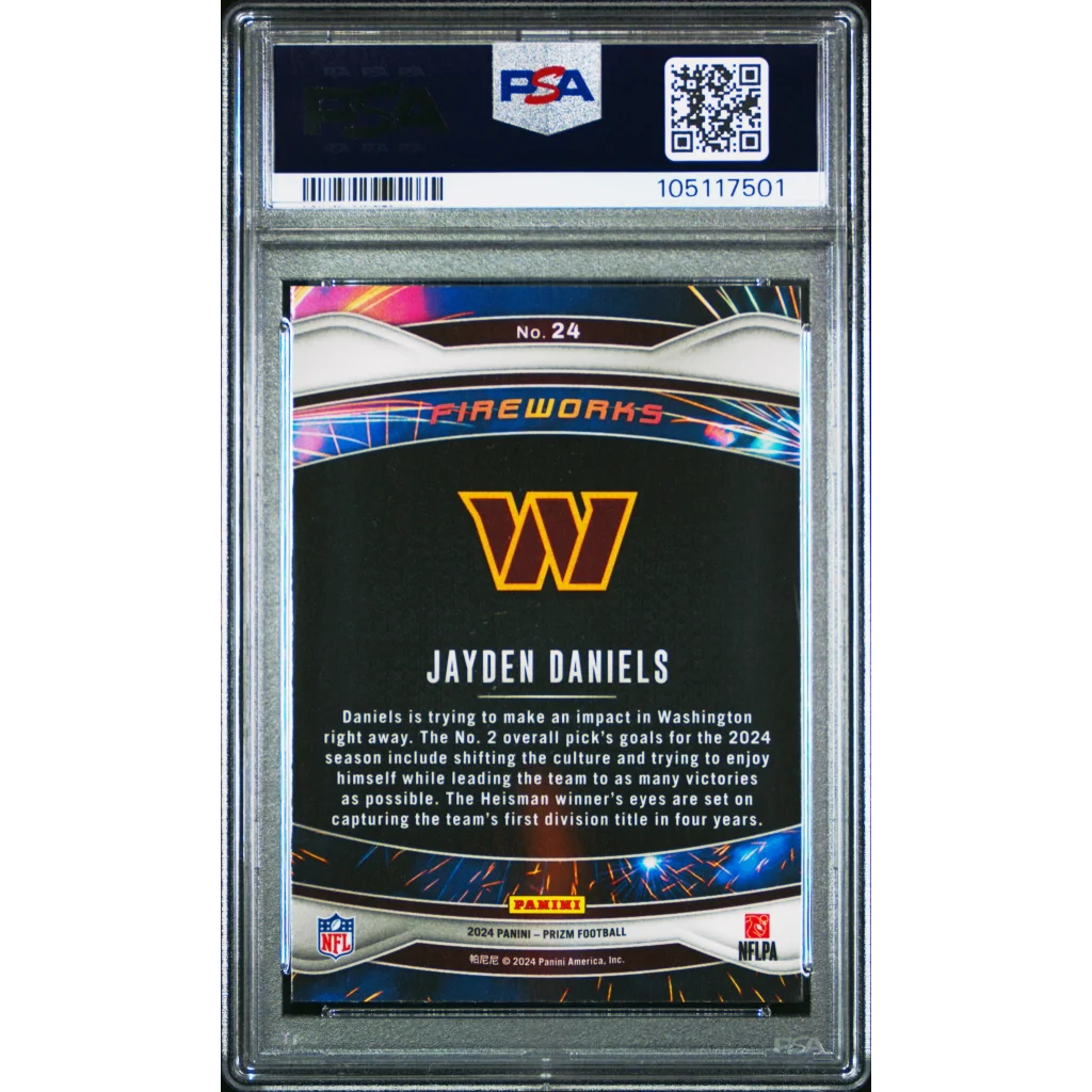 PSA graded Jayden Daniels Prizm Fireworks rookie card bundle
