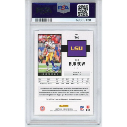 2021 Panini Donruss Joe Burrow LSU Rookie Football Card PSA Graded