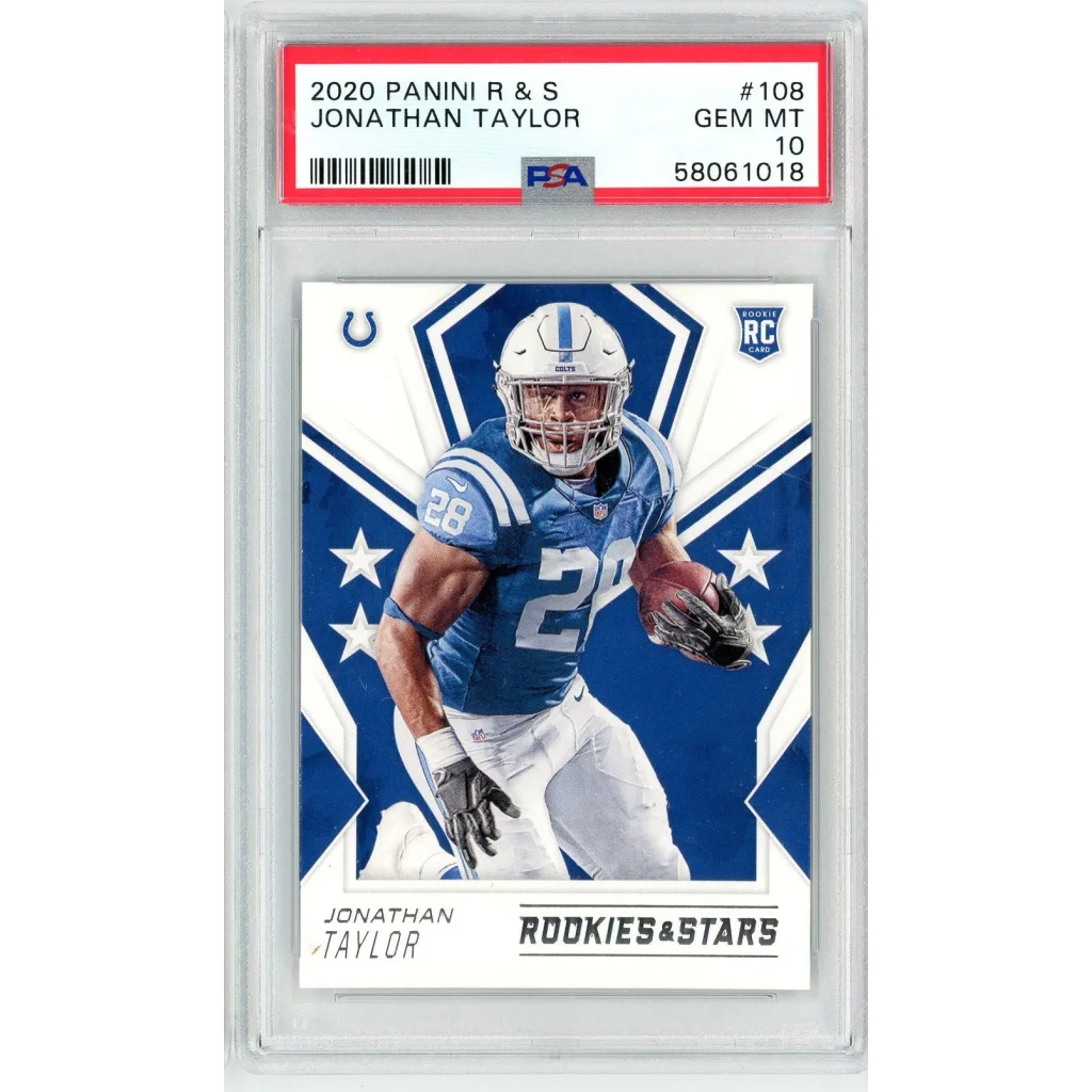 PSA graded Jonathan Taylor 2023 Panini Chronicles football card