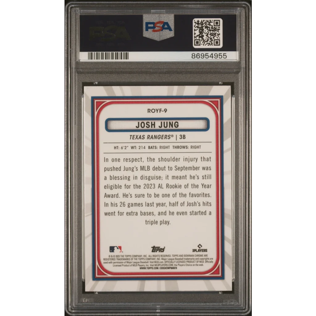 PSA Graded Josh Jung Baseball Card in protective case for collectors