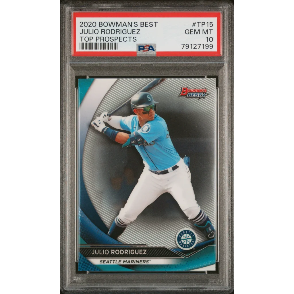 2020 Bowman’s Best Julio Rodriguez Top Prospects Baseball Card PSA Graded