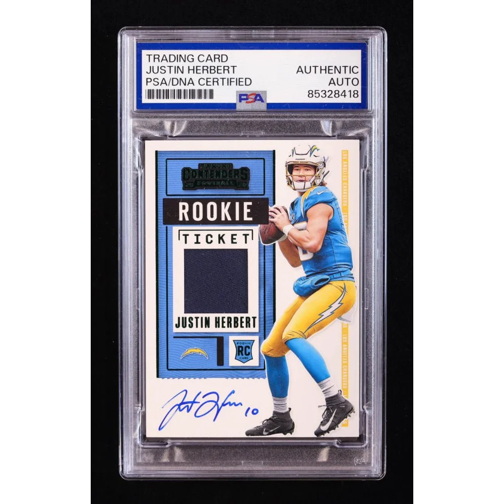 PSA graded Justin Herbert autographed rookie trading card for collectors