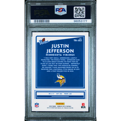 2019 Panini Donruss Optic Justin Jefferson rookie card Minnesota Vikings PSA graded