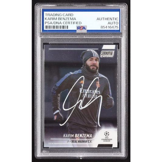 PSA graded Karim Benzema autographed Real Madrid soccer trading card
