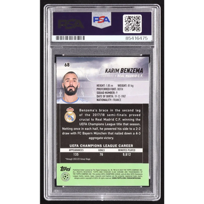 PSA graded Karim Benzema signed soccer card from Real Madrid for collectors