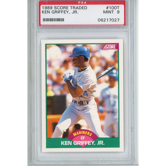 1989 Score traded Ken Griffey Jr baseball card from PSA graded collection