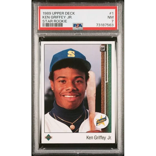 PSA graded 1989 Upper Deck Ken Griffey Jr Star Rookie Card NM 7