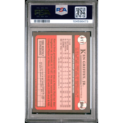 1986 Topps Ken Griffey Jr rookie card from PSA graded collection