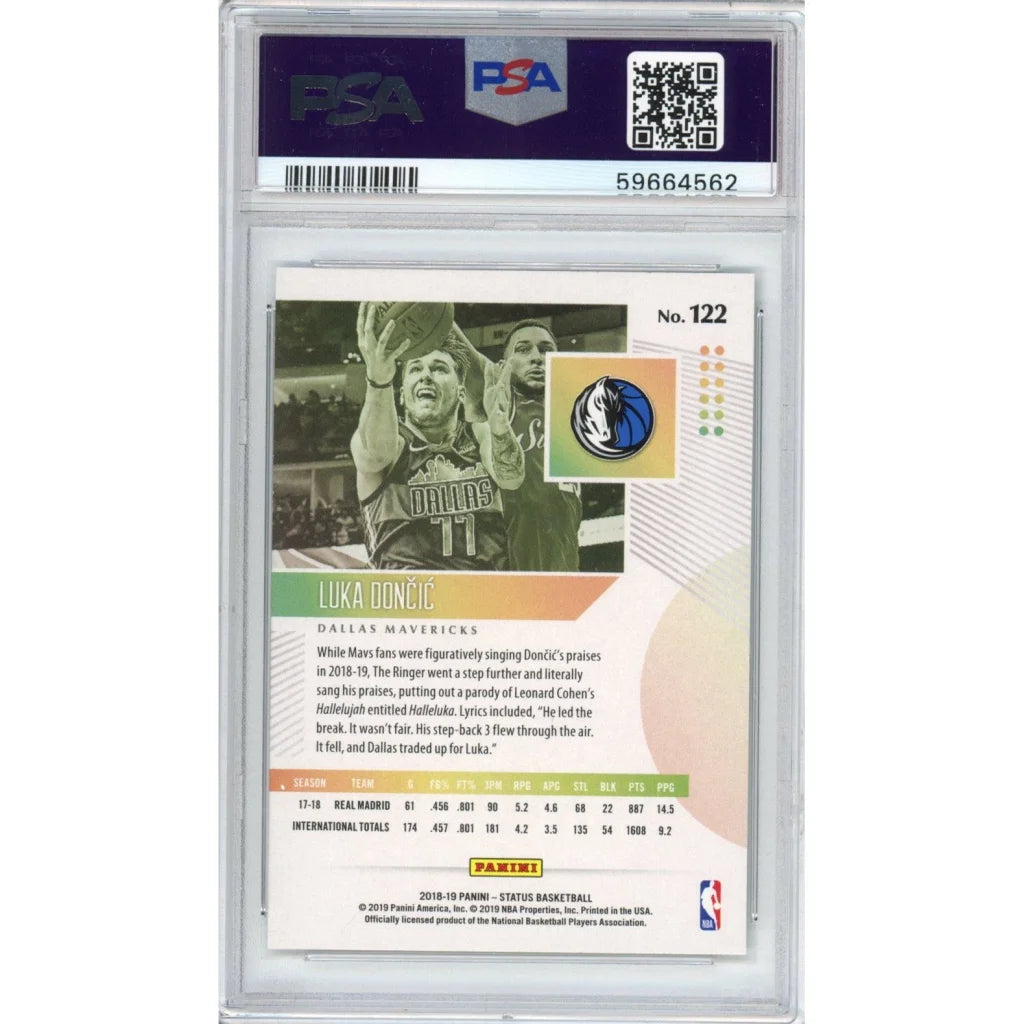 PSA graded Luka Doncic 2019 Panini NBA rookie card no. 2019-20