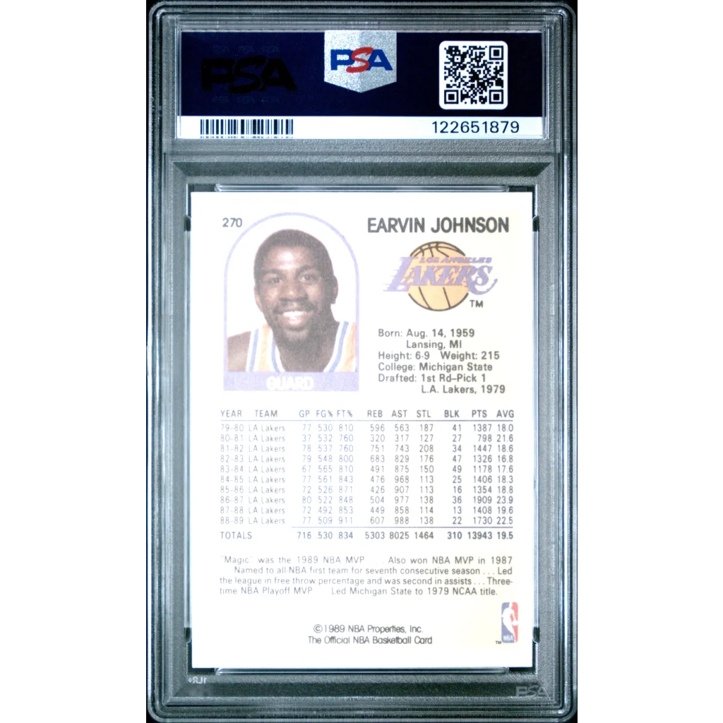 PSA graded 1985-86 Fleer Magic Johnson Lakers card #270
