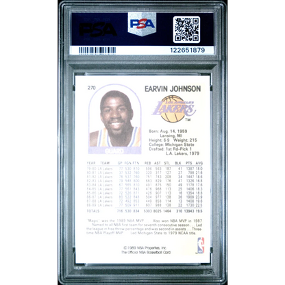 PSA graded 1985-86 Fleer Magic Johnson Lakers card #270