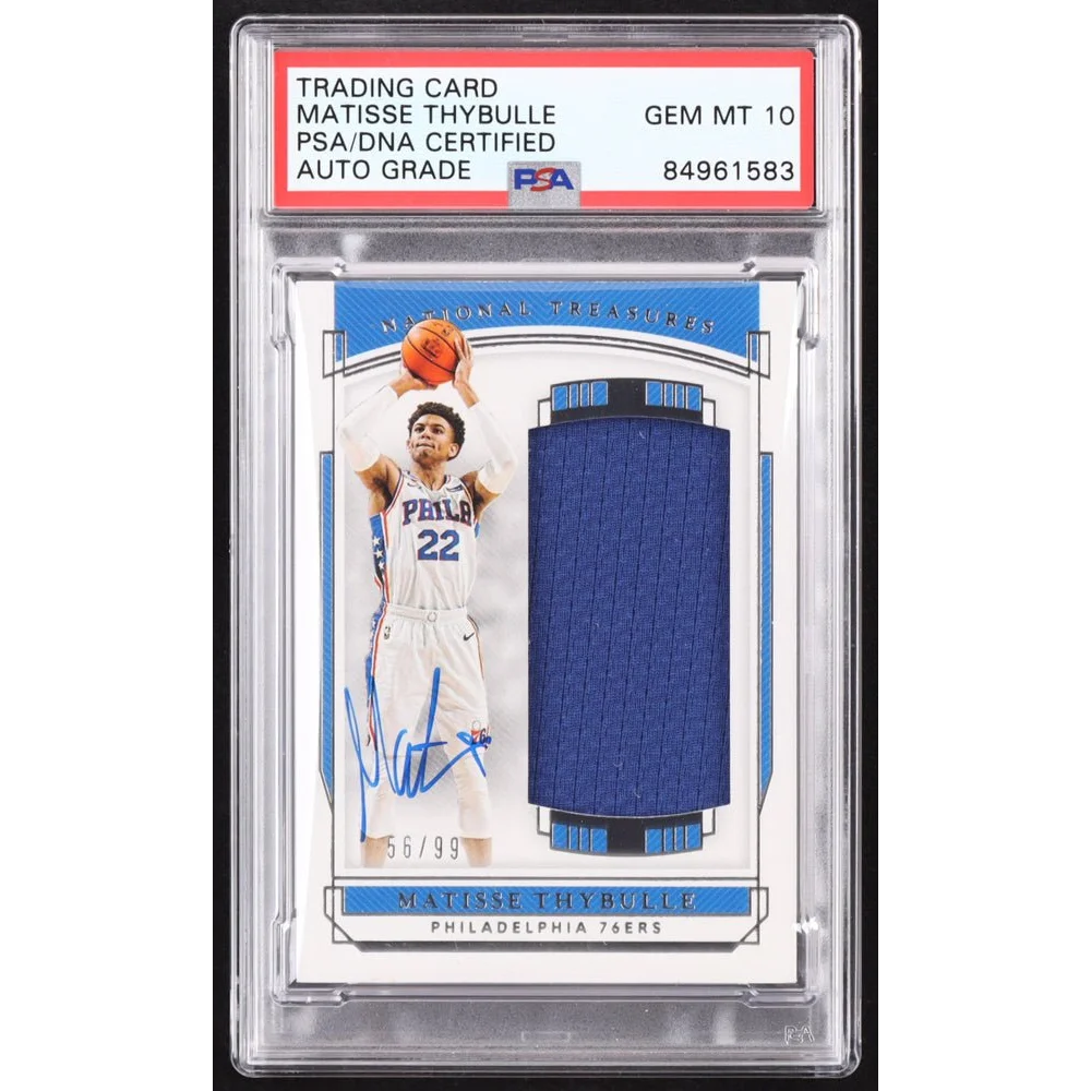 PSA graded Matisse Thybulle autographed basketball card with jersey patch for collectors