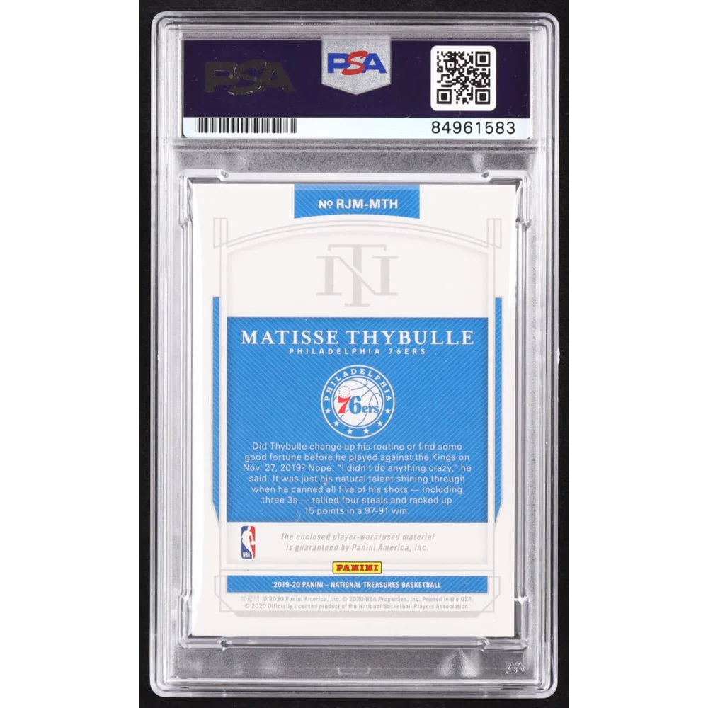Graded Matisse Thybulle basketball trading card with autographed jersey patch