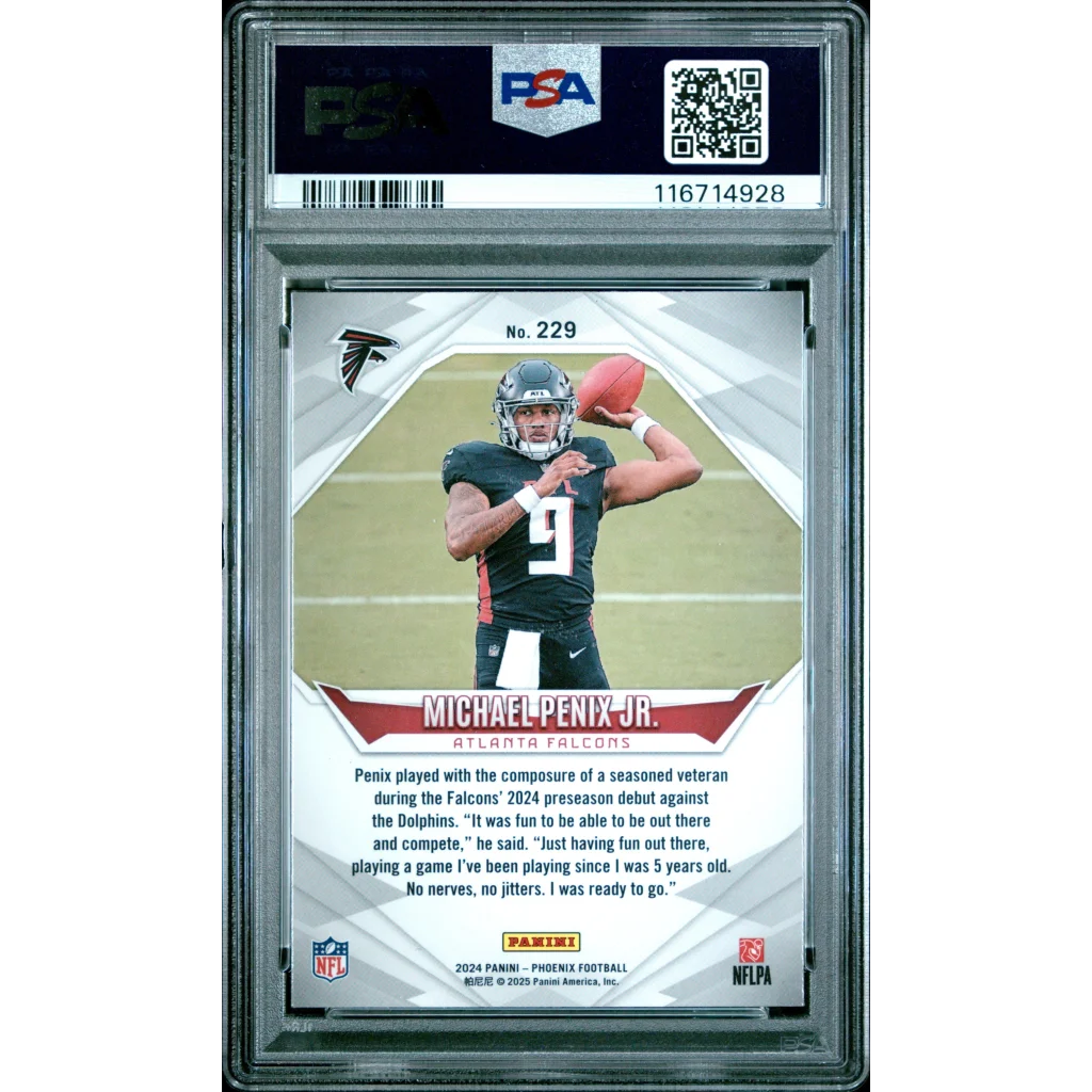 PSA graded Michael Penix Jr 2024 Phoenix Prizm rookie card