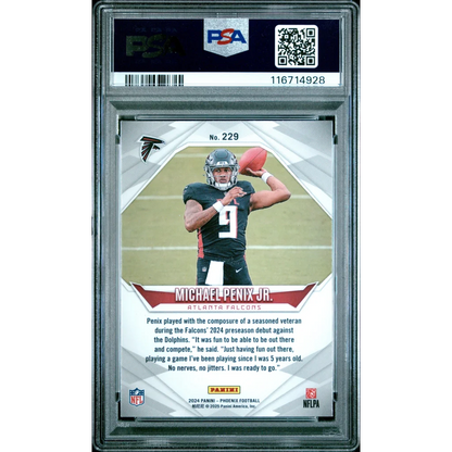 PSA graded Michael Penix Jr 2024 Phoenix Prizm rookie card