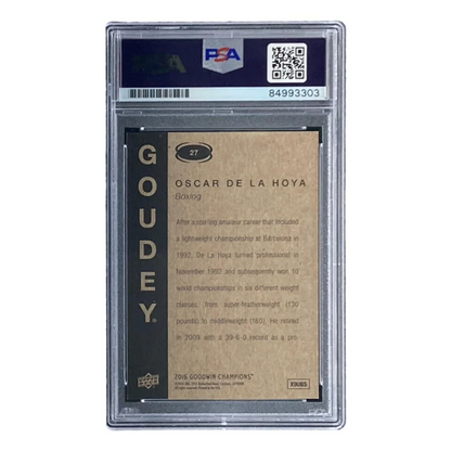 PSA graded Oscar De La Hoya signed boxing trading card HOF authentic display