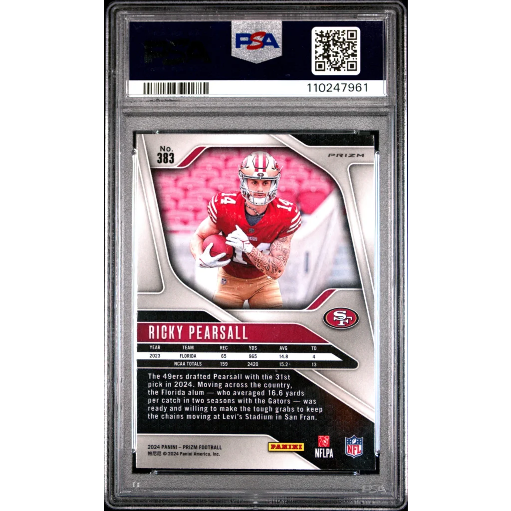 PSA graded Ricky Pearsall 2024 Prizm pink rookie card