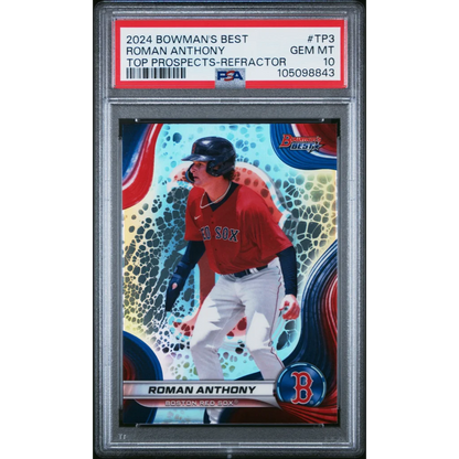 PSA Graded Roman Anthony 2024 Bowmans Best Refractor Rookie Card