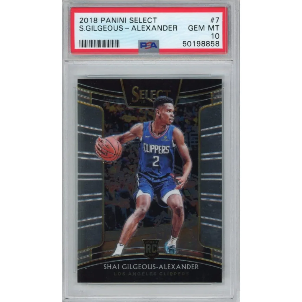 PSA graded Shai Gilgeous-Alexander 2018 Panini Select Clippers rookie card