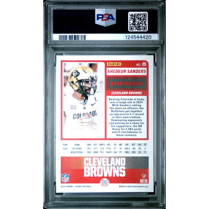 PSA graded Shedeur Sanders rookie card Cleveland Browns mint