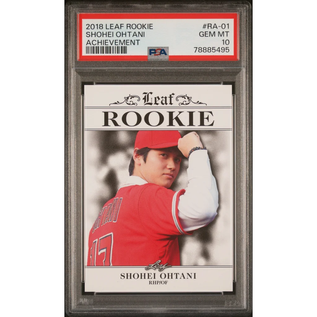 PSA Gem MT 10 graded 2018 Leaf Shohei Ohtani rookie achievement card