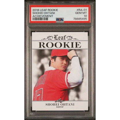 PSA Gem MT 10 graded 2018 Leaf Shohei Ohtani rookie achievement card