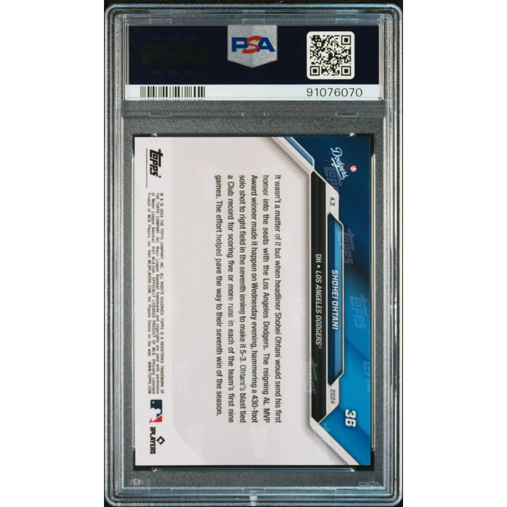 PSA graded Shohei Ohtani 2018 Topps Chrome baseball card