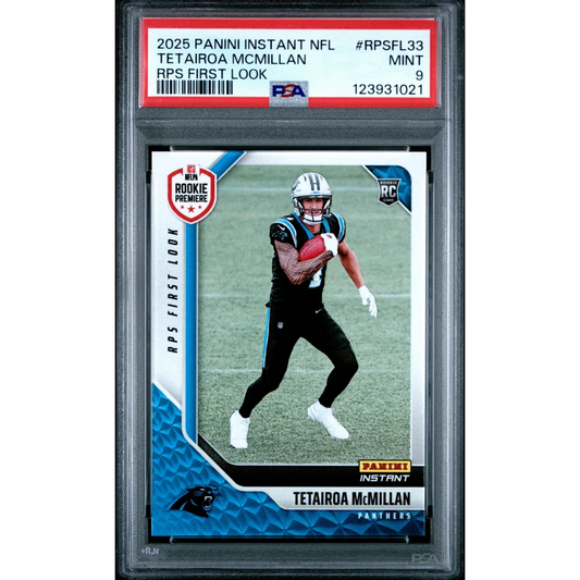 Mint PSA graded Tetairoa McMillan 2025 Panini Instant rookie card