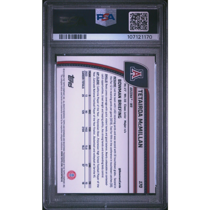 PSA graded 2018 Topps Chrome Tetairoa McMillan Arizona Wildcats card #379